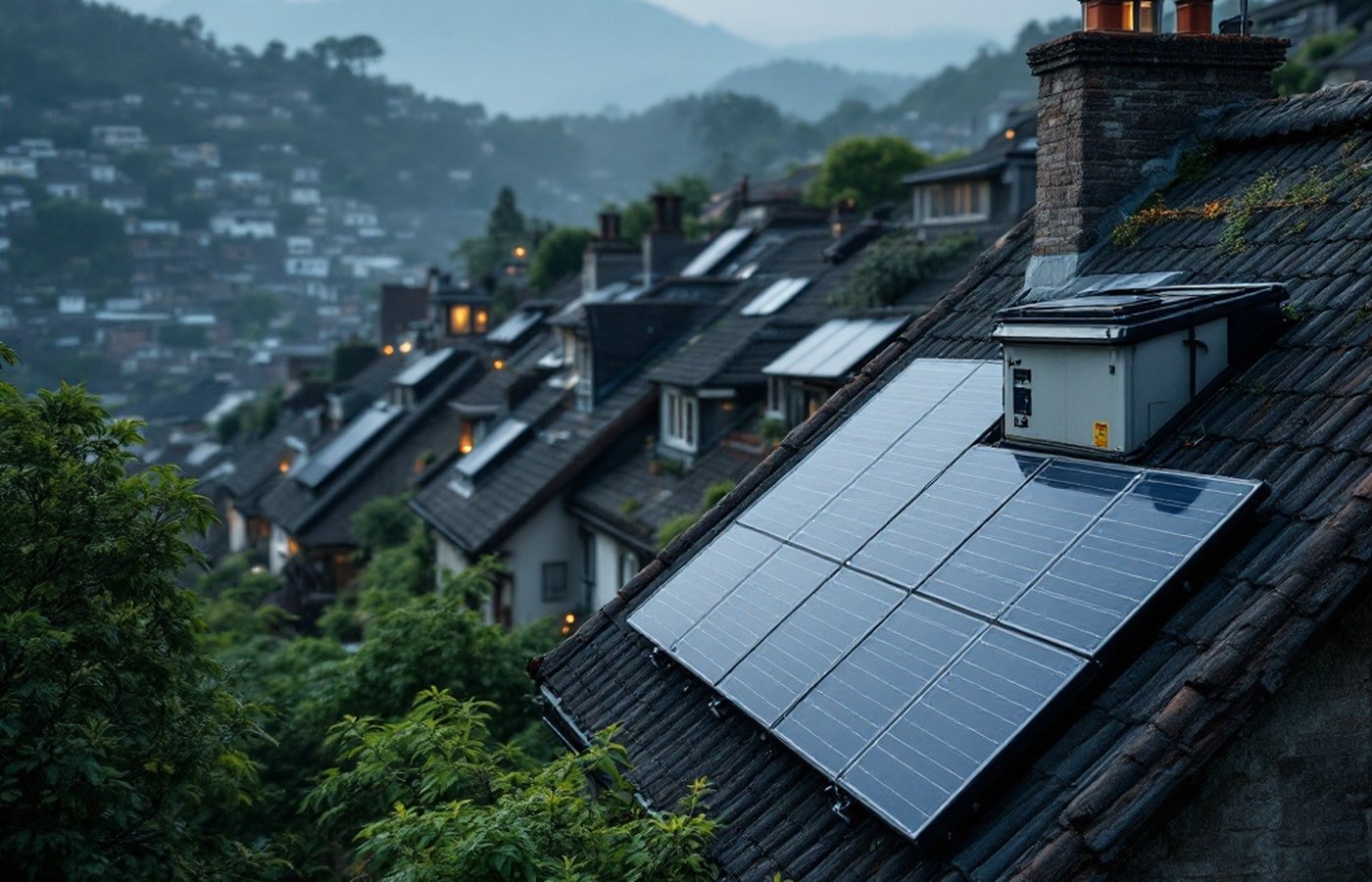 Decentralised rooftop solar on terraced houses